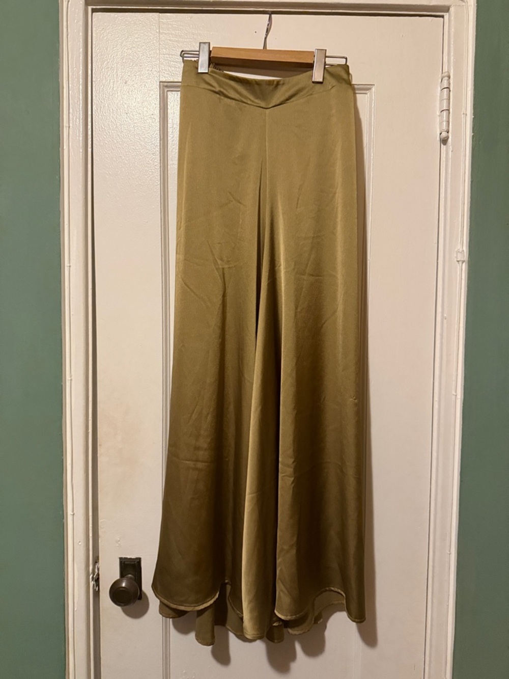 Grace Olive Green Wide-Leg Palazzo Pants